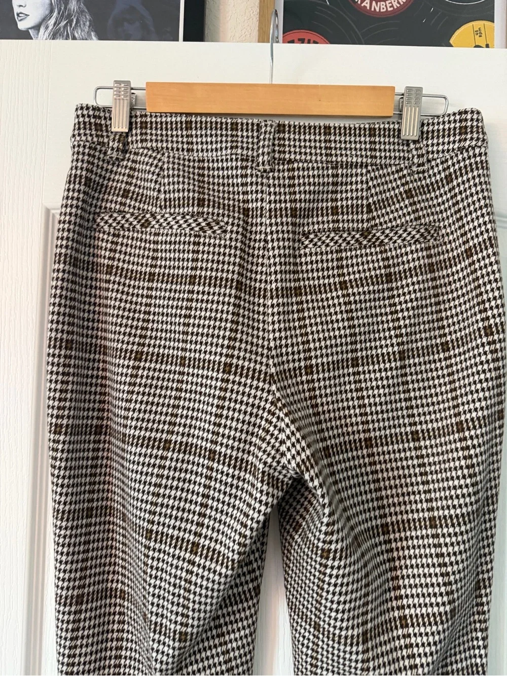 Free People Molly Houndstooth Plain Slim Fit Pants